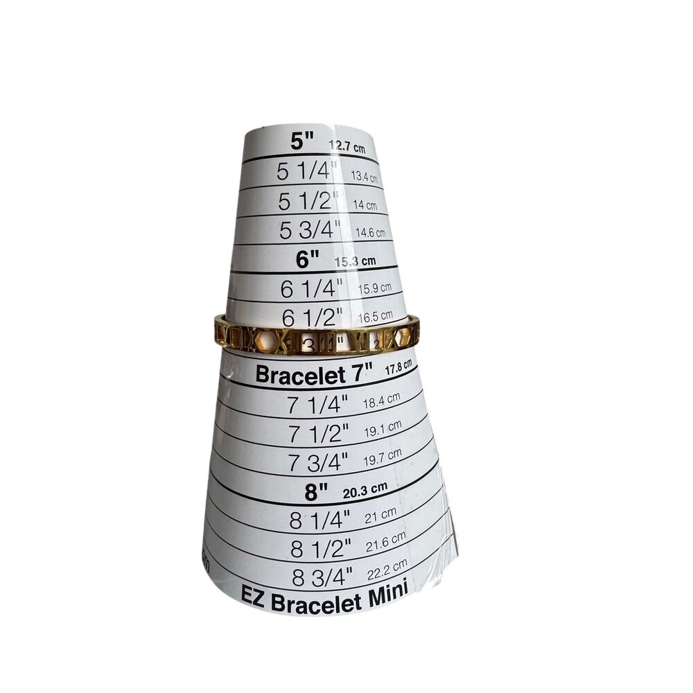 Gold plated roman numerals bangle Bracelet